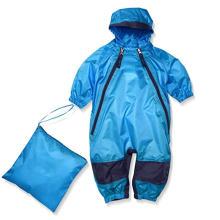 Factory Sale Waterproof Hooded All In One Suit Raincoat Jackets With Pants Polyester Kids Rain Coat